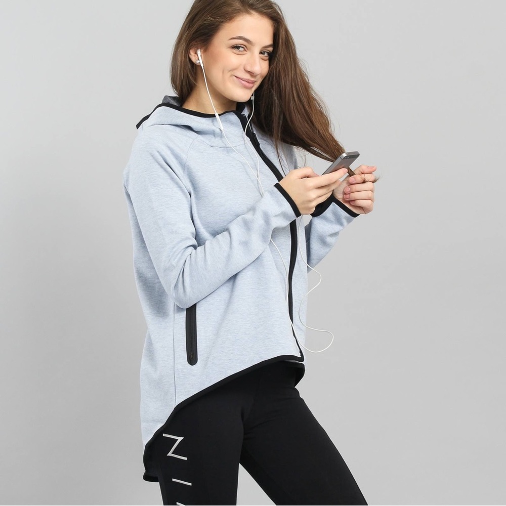 Nike Sportswear Tech Fleece Cape Women's Hoodie Light Blue-Black ✨ WORN ONCE ✨